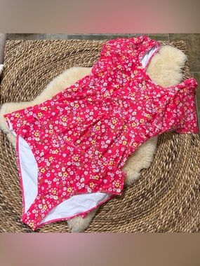 Bright Pink Floral Two-Piece Swimdress